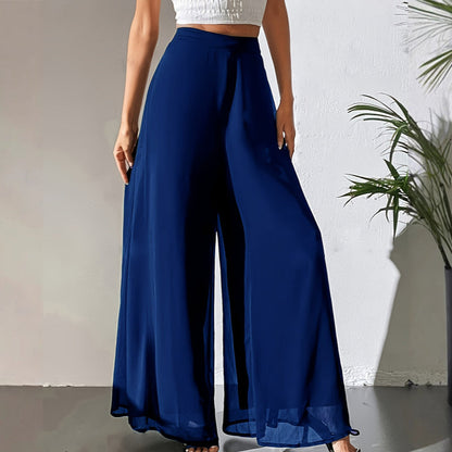 🌟New arrivals on sale-Women's Flowy Chiffon Wide-Leg Pants