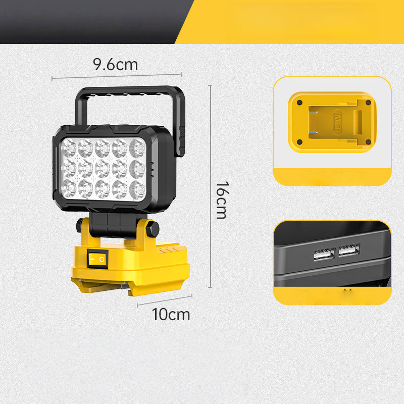 ⏳50% OFF!💡180° Rotatable LED Work Light – With Dual USB Power Bank Function – Rugged & Cordless – Universal Battery Compatibility – For Garage, Construction & Camping