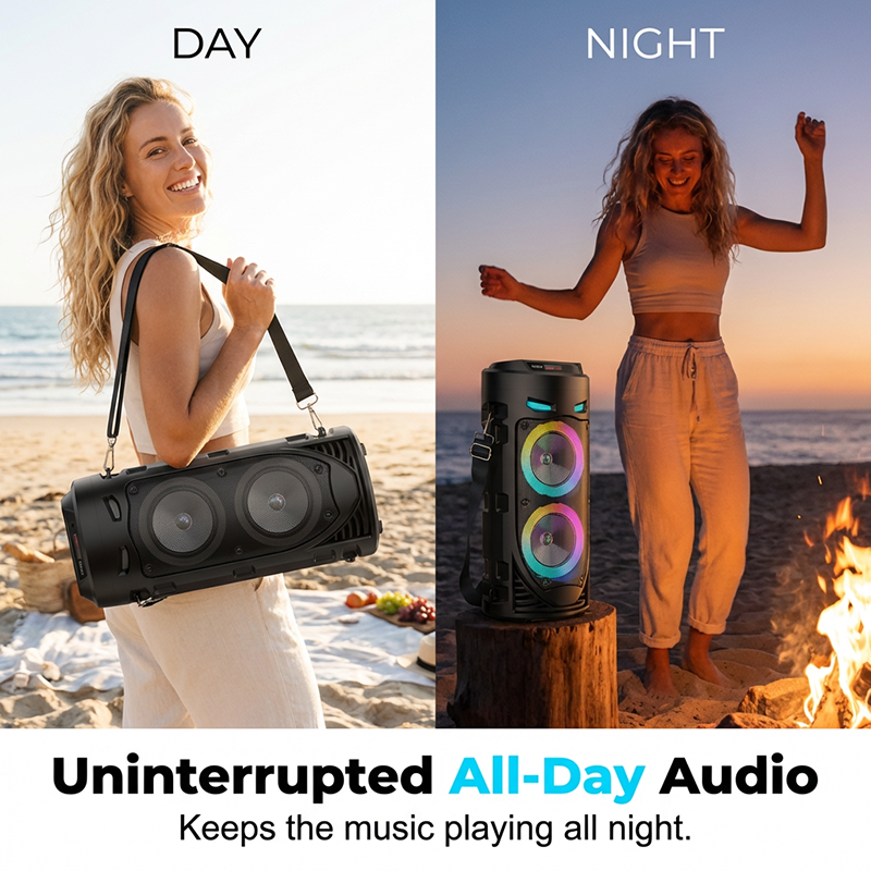 🥳2026 HOT SALE🥳💞🔊 50% OFF! Portable Bluetooth Speaker with Mic – 16W loud sound, RGB lights & wired microphone.