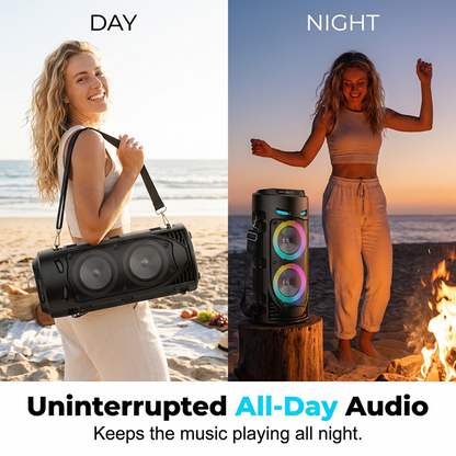 🥳2026 HOT SALE🥳💞🔊 50% OFF! Portable Bluetooth Speaker with Mic – 16W loud sound, RGB lights & wired microphone.