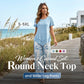 🔥Casual Round Neck Layered Tunic Top and Wide Leg Pants Set