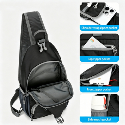 📢📢This Week's Special Price:$27.99!!🔥✨UnisexMen's Outdoor Sling Bag – Multi-Pocket, Water-Resistant & Breathable – Perfect for Travel & Daily Use