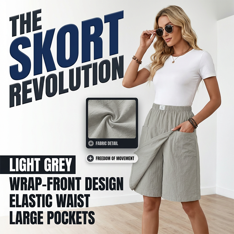 🔥2026 Newest Models-Women's Casual Elastic Waist Wrap Skort