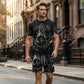 👕 LIMITED-TIME 50% OFF! ✨ Men's 2-Piece Set – Print T-Shirt & Shorts, Casual, Breathable 🏃‍♂️