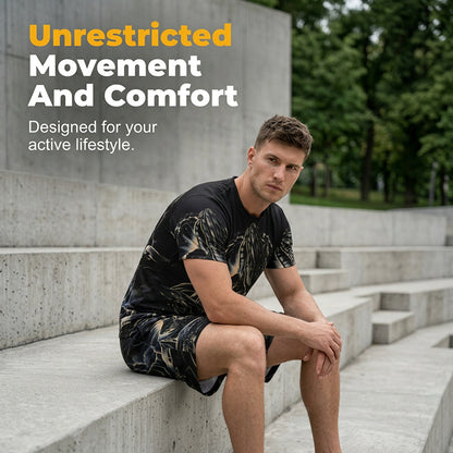 👕 LIMITED-TIME 50% OFF! ✨ Men's 2-Piece Set – Print T-Shirt & Shorts, Casual, Breathable 🏃‍♂️