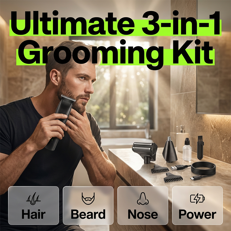 3-in-1 Electric Grooming Kit for Men