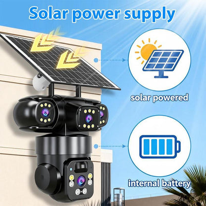 ⏳Time-Limited Special⏰6K 9MP Outdoor Wi-Fi Security Camera | 3 Lenses, 360° PTZ | IP66 Waterproof, Color Night Vision, Two-Way Audio, Motion Tracking