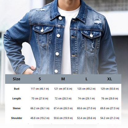 ⏳Time-Limited Special⏰Men’s Casual Vintage-Wash Distressed Denim Jacket