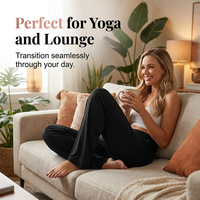 Women's High-Waist Yoga & Lounge Pants with Pockets