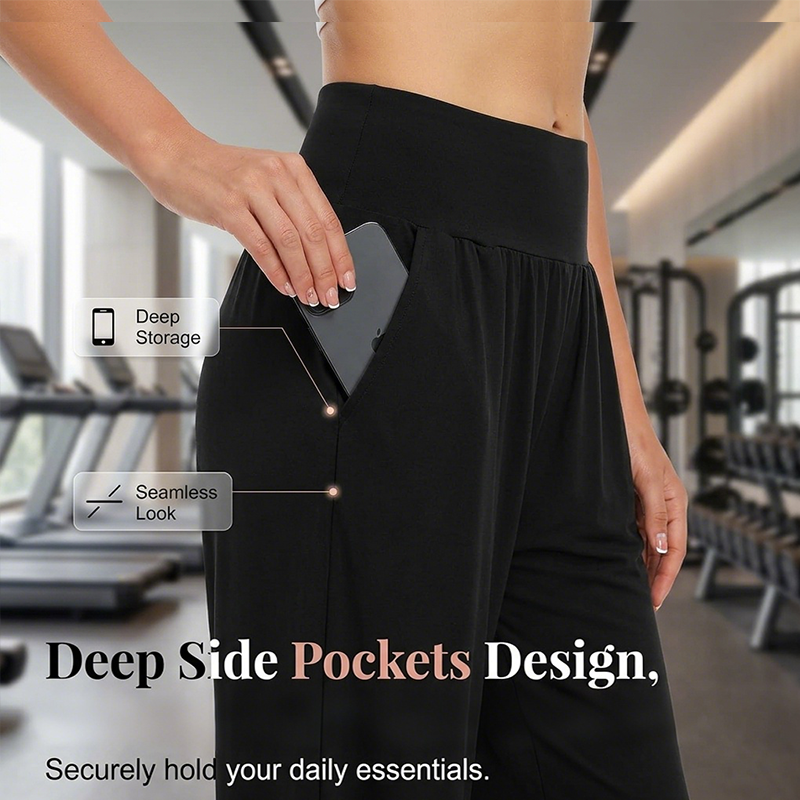 Women's High-Waist Yoga & Lounge Pants with Pockets