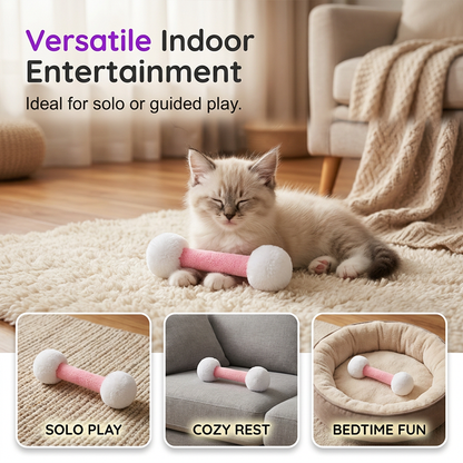 Plush Dumbbell-Shaped Teething Toy for Cats and Dogs