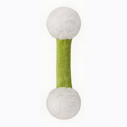 Plush Dumbbell-Shaped Teething Toy for Cats and Dogs