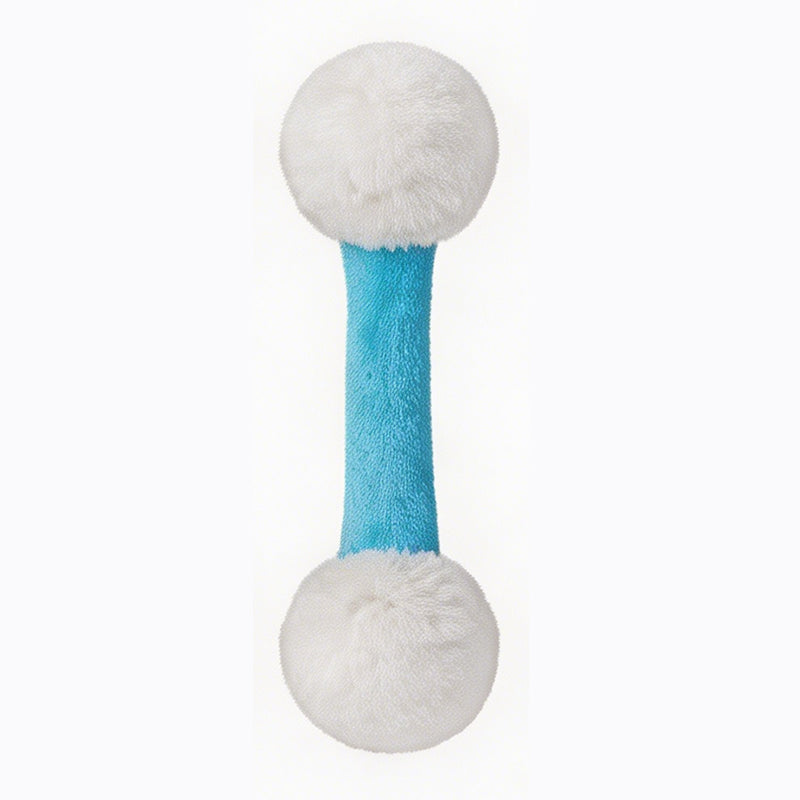 Plush Dumbbell-Shaped Teething Toy for Cats and Dogs