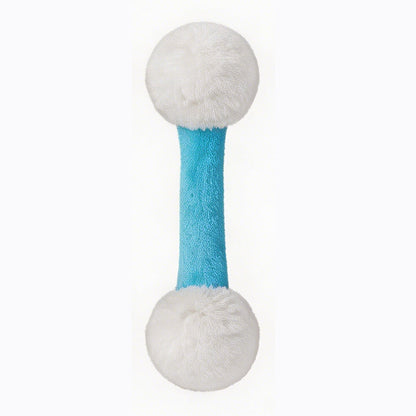 Plush Dumbbell-Shaped Teething Toy for Cats and Dogs