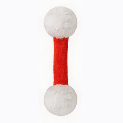 Plush Dumbbell-Shaped Teething Toy for Cats and Dogs