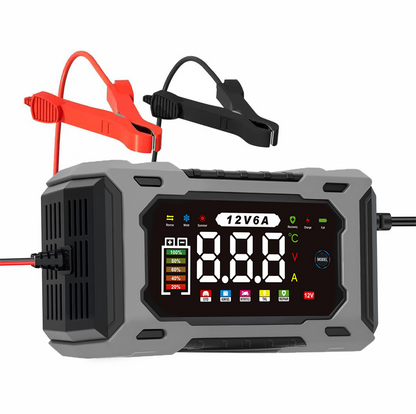 🔋12V 6A Smart Car Battery Charger – Pulse Repair Technology, Auto Maintain & Desulfation