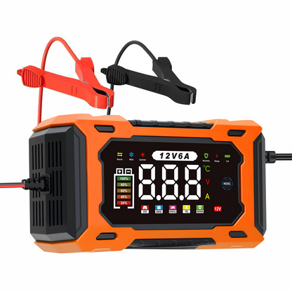 🔋12V 6A Smart Car Battery Charger – Pulse Repair Technology, Auto Maintain & Desulfation