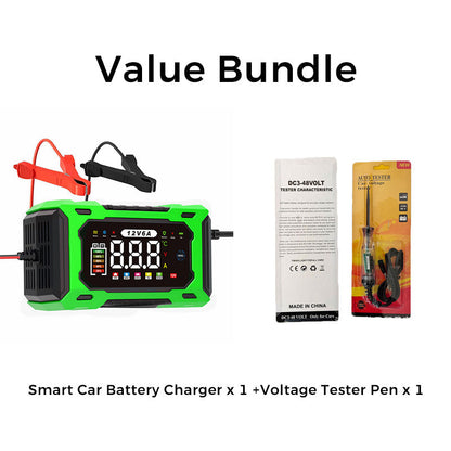 🔋12V 6A Smart Car Battery Charger – Pulse Repair Technology, Auto Maintain & Desulfation