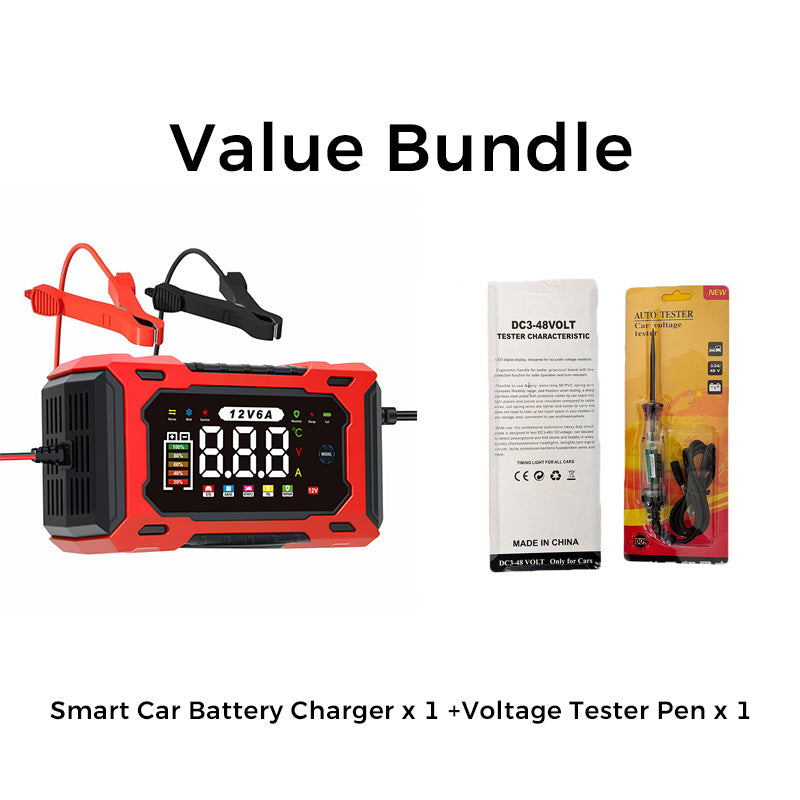 🔋12V 6A Smart Car Battery Charger – Pulse Repair Technology, Auto Maintain & Desulfation