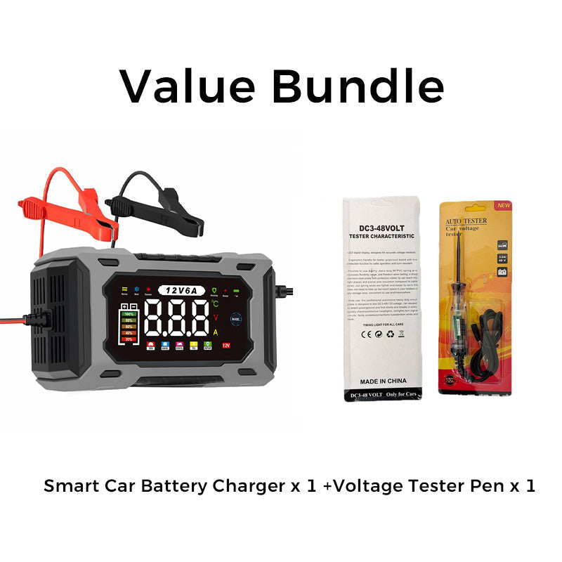 🔋12V 6A Smart Car Battery Charger – Pulse Repair Technology, Auto Maintain & Desulfation