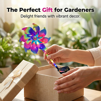 🔥Summer Hot Sale 50% OFF✨ Solar Powered Rainbow Pinwheel Garden Light
