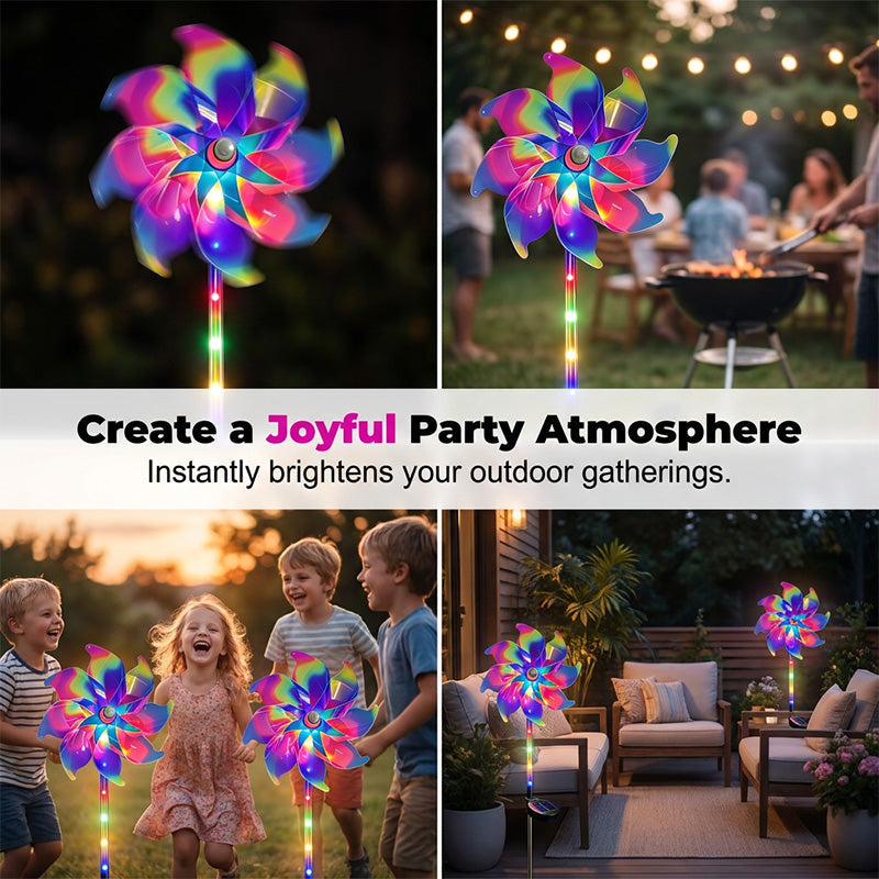 🔥Summer Hot Sale 50% OFF✨ Solar Powered Rainbow Pinwheel Garden Light