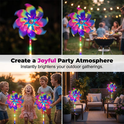 🔥Summer Hot Sale 50% OFF✨ Solar Powered Rainbow Pinwheel Garden Light