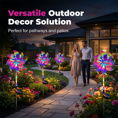 🔥Summer Hot Sale 50% OFF✨ Solar Powered Rainbow Pinwheel Garden Light