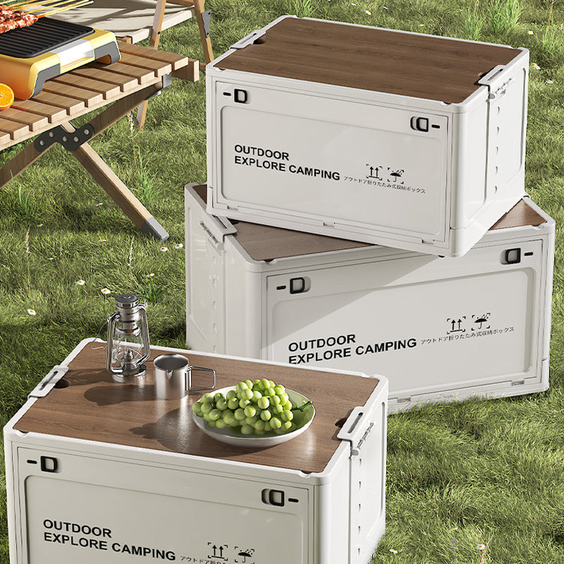 🔥 Hot Sale 50% OFF 🔥Collapsible Camping Storage Box with Wooden Lid