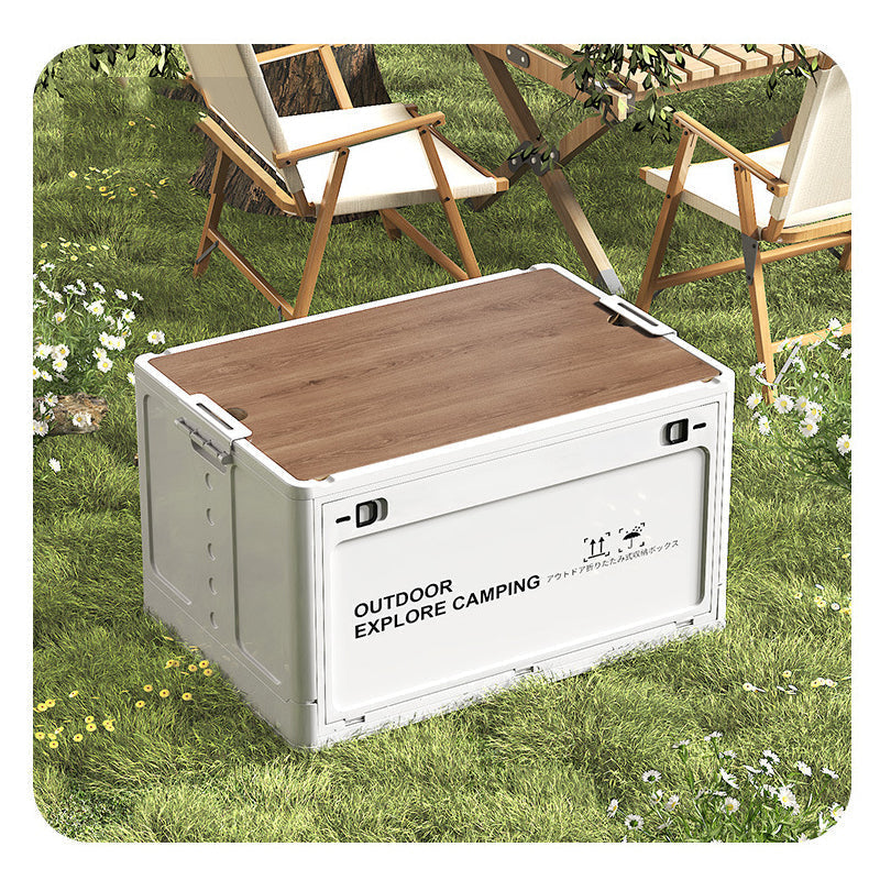 🔥 Hot Sale 50% OFF 🔥Collapsible Camping Storage Box with Wooden Lid
