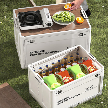 🔥 Hot Sale 50% OFF 🔥Collapsible Camping Storage Box with Wooden Lid