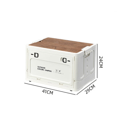 🔥 Hot Sale 50% OFF 🔥Collapsible Camping Storage Box with Wooden Lid