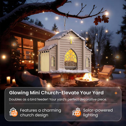 A Shelter for the Birds🏠Church-Shaped Solar-Powered Bird Feeder
