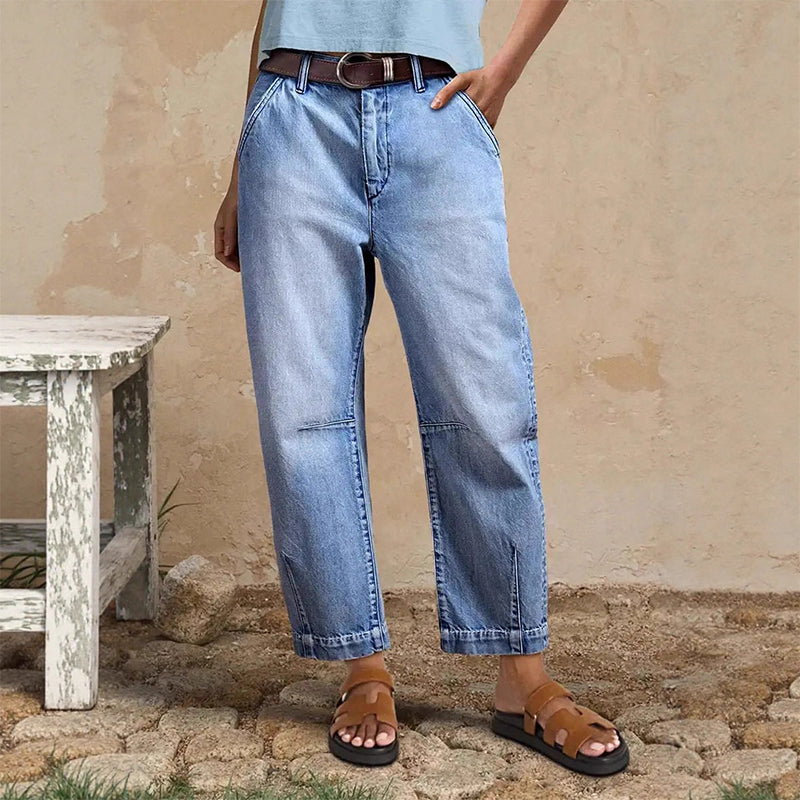 🌟 Women's high-waisted wide-leg denim shorts – Leg-lengthening & vintage wash – Casual cropped pants – perfect for summer, the beach, or a day off 👒