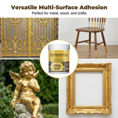 ✨ 50% OFF NOW! 🏡 Weather-Resistant Gold Paint – Rich Foil Effect, Fast-Drying – For Wood, Metal & Stone – A Touch of Luxury 💛