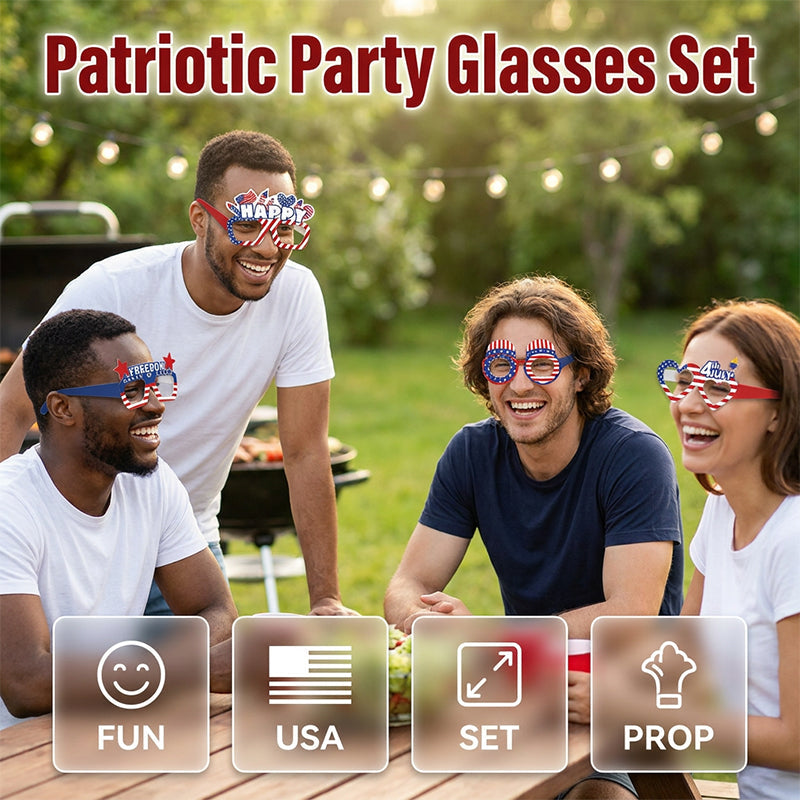 Funny Flag Party Photo Prop Glasses 6-Piece Set