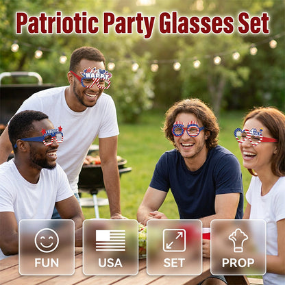 Funny Flag Party Photo Prop Glasses 6-Piece Set