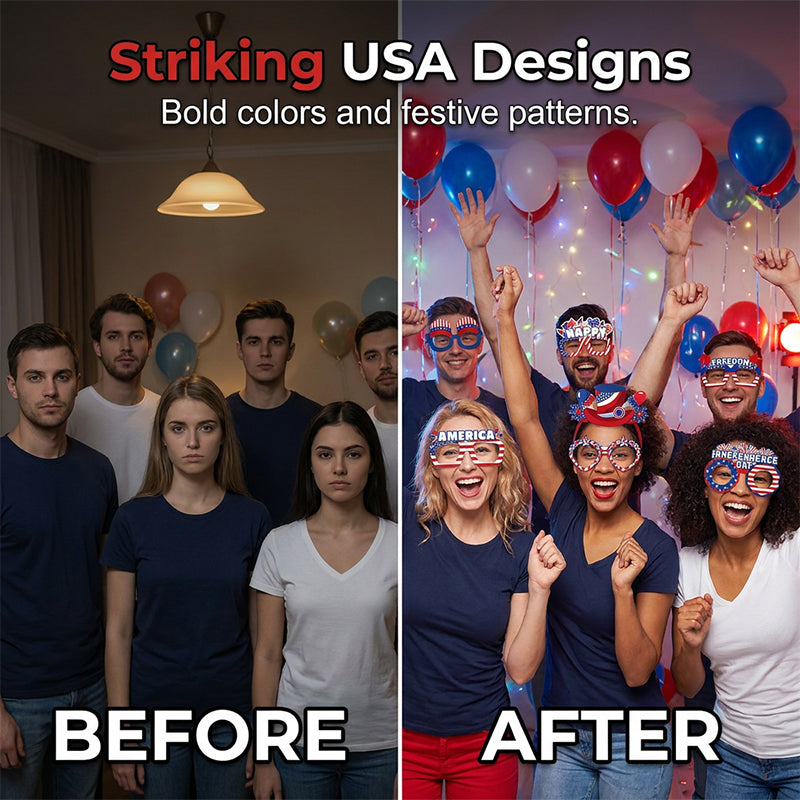 Funny Flag Party Photo Prop Glasses 6-Piece Set