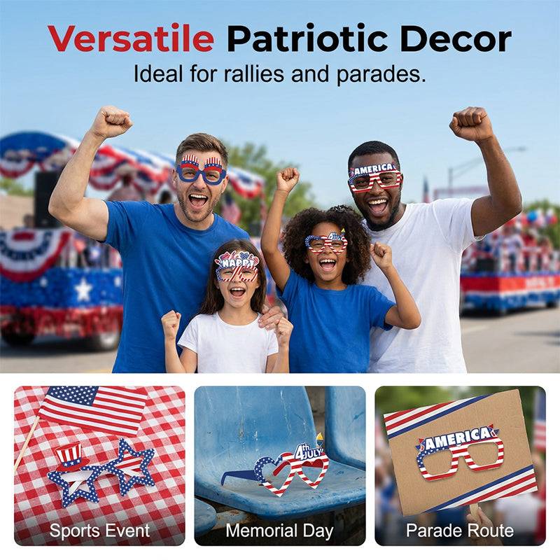 Funny Flag Party Photo Prop Glasses 6-Piece Set