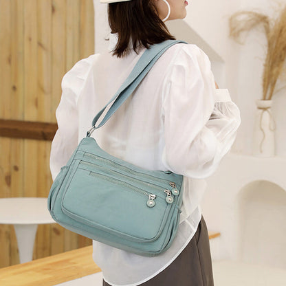 Lightweight Multi-Pocket Nylon Crossbody Bag