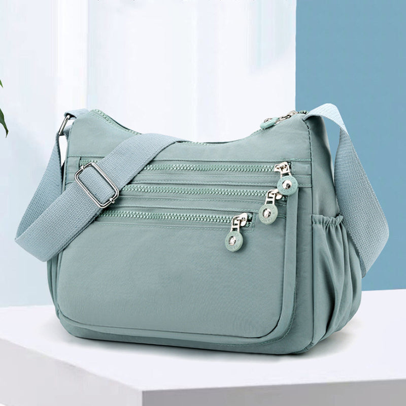 Lightweight Multi-Pocket Nylon Crossbody Bag