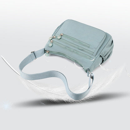 Lightweight Multi-Pocket Nylon Crossbody Bag