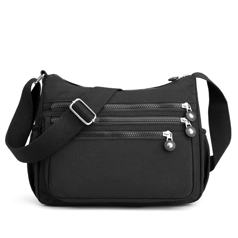Lightweight Multi-Pocket Nylon Crossbody Bag