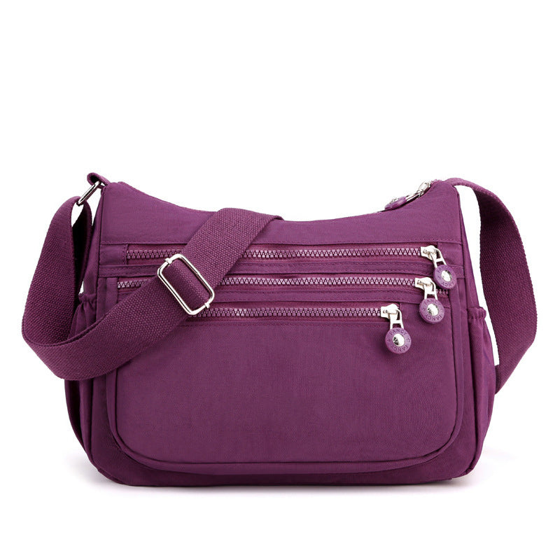 Lightweight Multi-Pocket Nylon Crossbody Bag