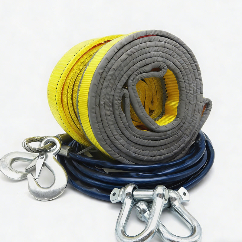 ⏳🔥LIMITED-TIME 50% OFF! 8-Ton Tow Rope with U-Shackle Hooks