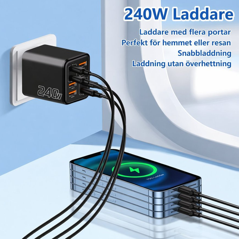 Universal GaN 8-Port Fast Wall Charger