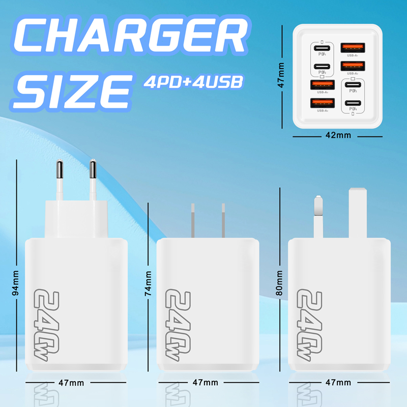 Universal GaN 8-Port Fast Wall Charger