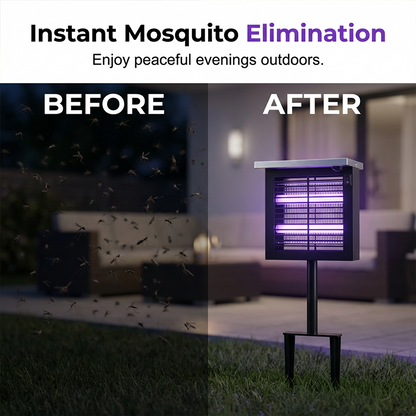 🎁Free Shipping☀️Solar Outdoor Bug Zapper – Covers Patio & Garden, Auto Light Sensor, Rechargeable Battery. Mosquito-Free Nights! 🌙✅