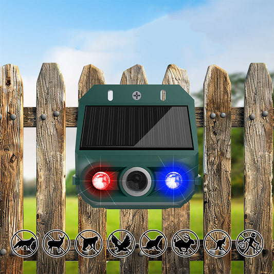 🥳2026 HOT SALE🥳💞50K+ SOLD!🌳🔊 50% OFF! Solar Powered Animal Repeller – Ultrasonic + flashing light. Weatherproof, 24/7 protection. Keep pests away naturally. 🏡💚