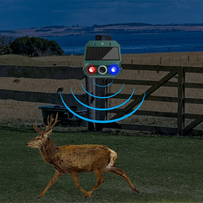 🥳2026 HOT SALE🥳💞50K+ SOLD!🌳🔊 50% OFF! Solar Powered Animal Repeller – Ultrasonic + flashing light. Weatherproof, 24/7 protection. Keep pests away naturally. 🏡💚